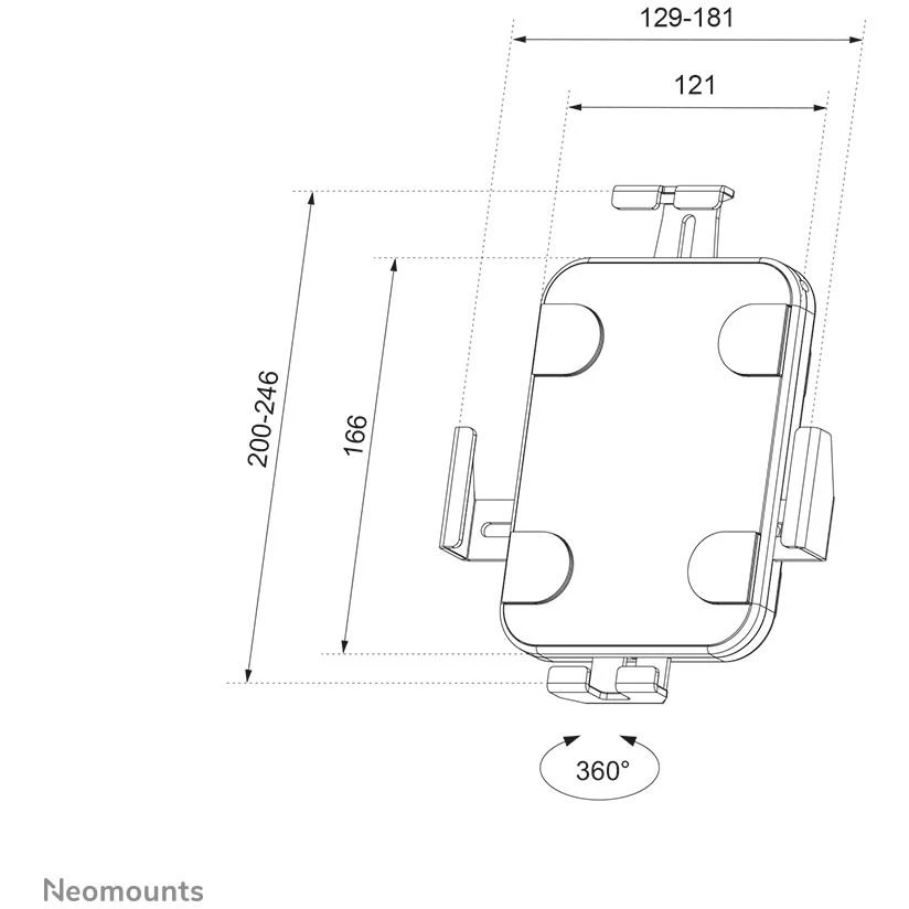 NEOMOUNTS BY NEWSTAR WL15-625WH1 ROTATABLE WALL MOUNT Planšetinio kompiuterio dėklas FOR 7,9-11" TABLETS - Baltas