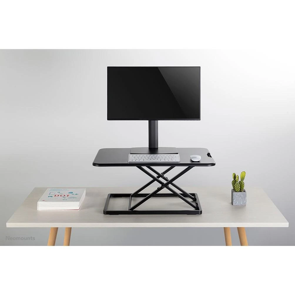 „Neomounts NEWSTAR WORKSTATION“ – SĖDIMO-STOVIMO DARBO VIETA (AUKŠČIO REGULIAVIMAS: 4–40 CM), Juodas