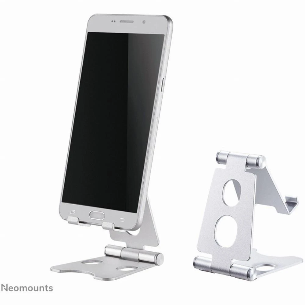 „Neomounts NEWSTAR“ telefono stalinis stovas (tinka telefonams iki 6,5 colio), Sidabrinis
