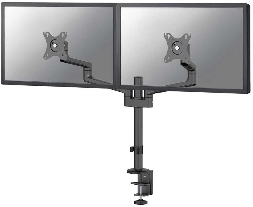 Laikiklis NEOMOUNTS SCREEN STALO MONTUVAS DVIEM EKRANAMS, Juodas (CLAMP+GROMMET)