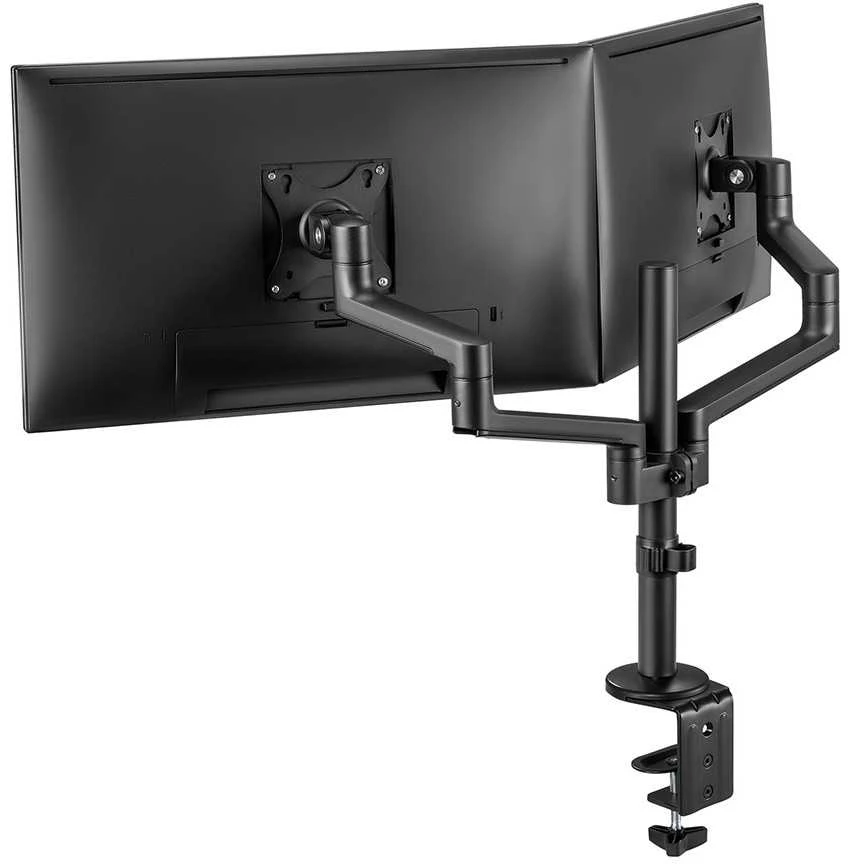 Laikiklis NEOMOUNTS SCREEN STALO MONTUVAS DVIEM EKRANAMS, Juodas (CLAMP+GROMMET)