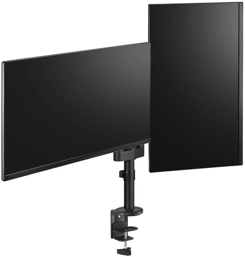 Laikiklis NEOMOUNTS SCREEN STALO MONTUVAS DVIEM EKRANAMS, Juodas (CLAMP+GROMMET)