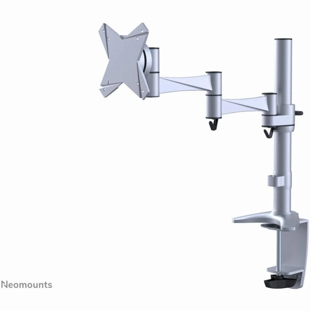Neomounts NEWSTAR FPMA-D1330SILVER stalo laikiklis/spaustukas, plokščiaekranis, 10–30 colių, VESA 75x75/100x100 mm, pasukamas, sidabrinis