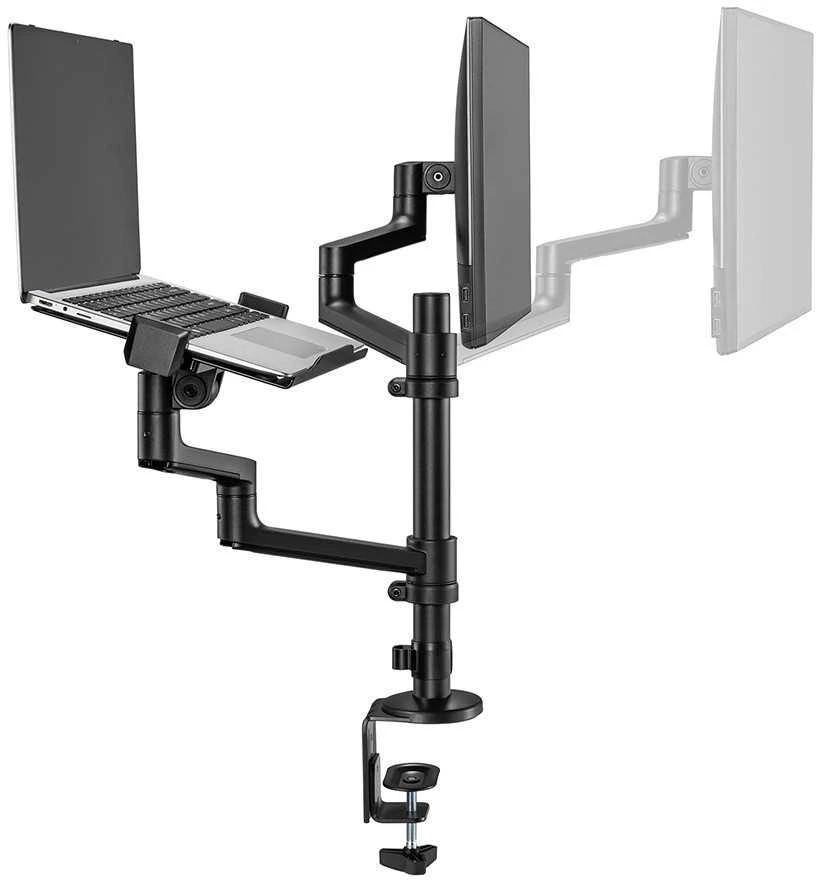 Laikiklis NEOMOUNTS nešiojamasis kompiuteris + SCREEN STALO MONTAVIMAS (CLAMP + GROMMET)