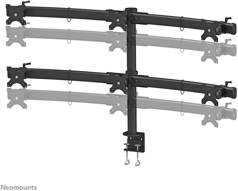 Newstar FPMA-D700D6 monitoriaus laikiklis arba stovas 68,6 cm (27") Gnybtas Juoda