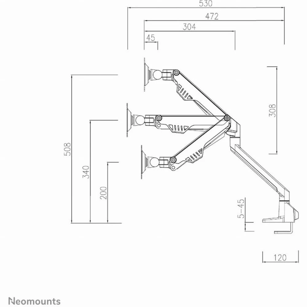 Laikiklis NEOMOUNTS PRIE NEWSTAR PLOKŠČIO EKRANO STALO MONTAVIMO (CAMP / GROMMET) Juodas