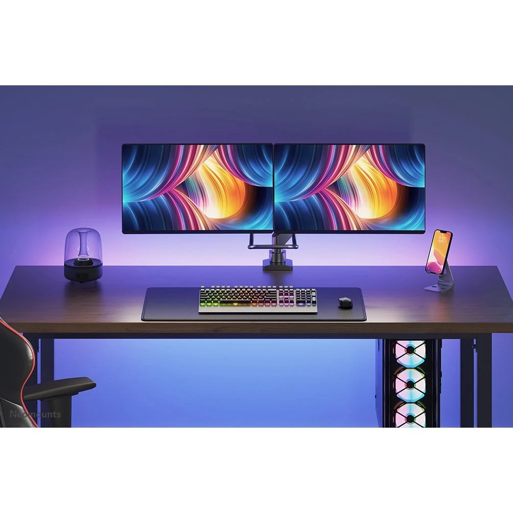 Laikiklis Neomounts NM-D775DX dvigubo monitoriaus rankena, juoda