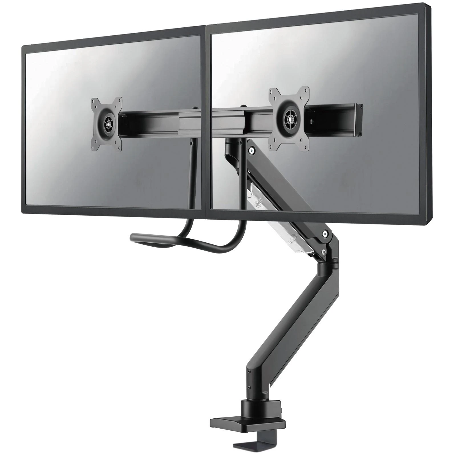 Laikiklis Neomounts NM-D775DX dvigubo monitoriaus rankena, juoda