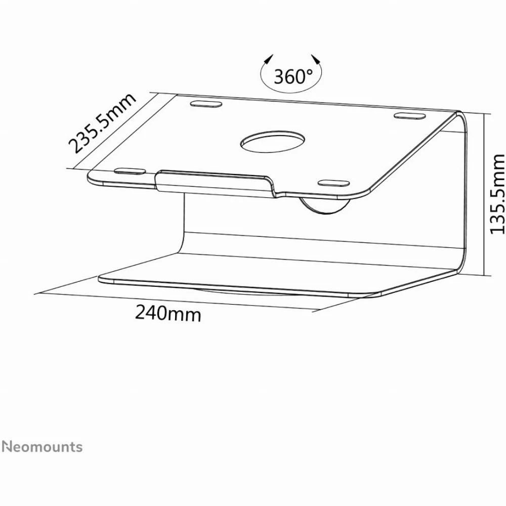 „Neomounts by Newstar“ nešiojamojo kompiuterio stalo stovas 10–17 colių (ergonomiškas, pasukamas 360 laipsnių kampu)