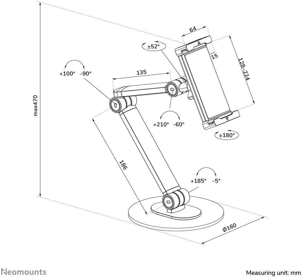 NEOMOUNTS BY NEWSTAR UNIVERSAL Planšetė STAND FOR 4,7 - 12,9" TABLETS