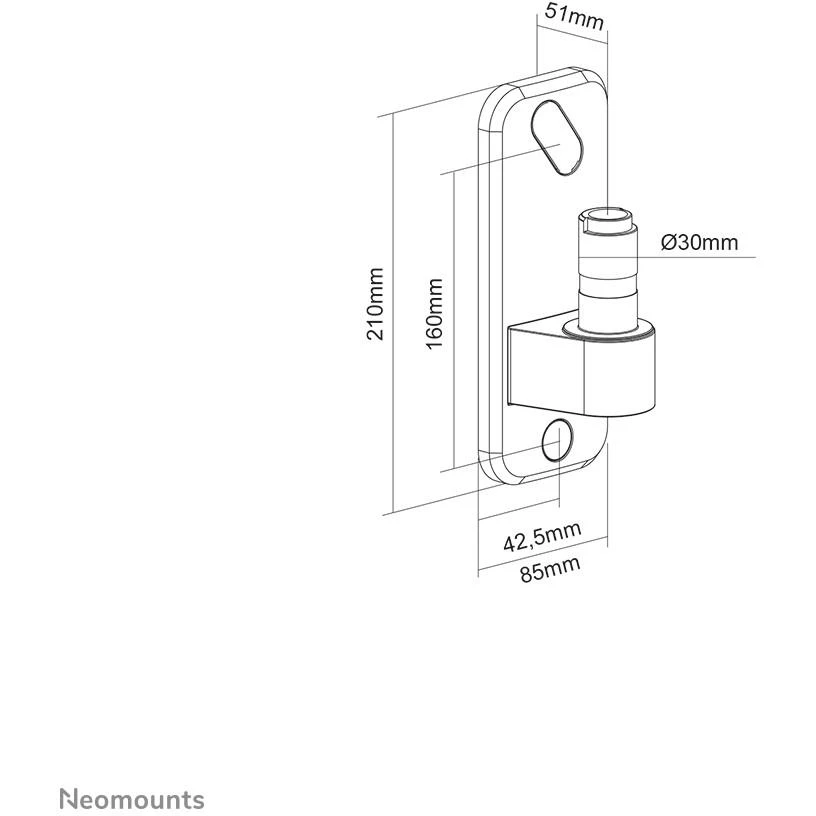 Laikiklis NEOMOUNTS BY NEWSTAR AWL75-450BL WALL ADAPTER FOR DS70-450BL1 AND DS75-450BL2 - Juodas