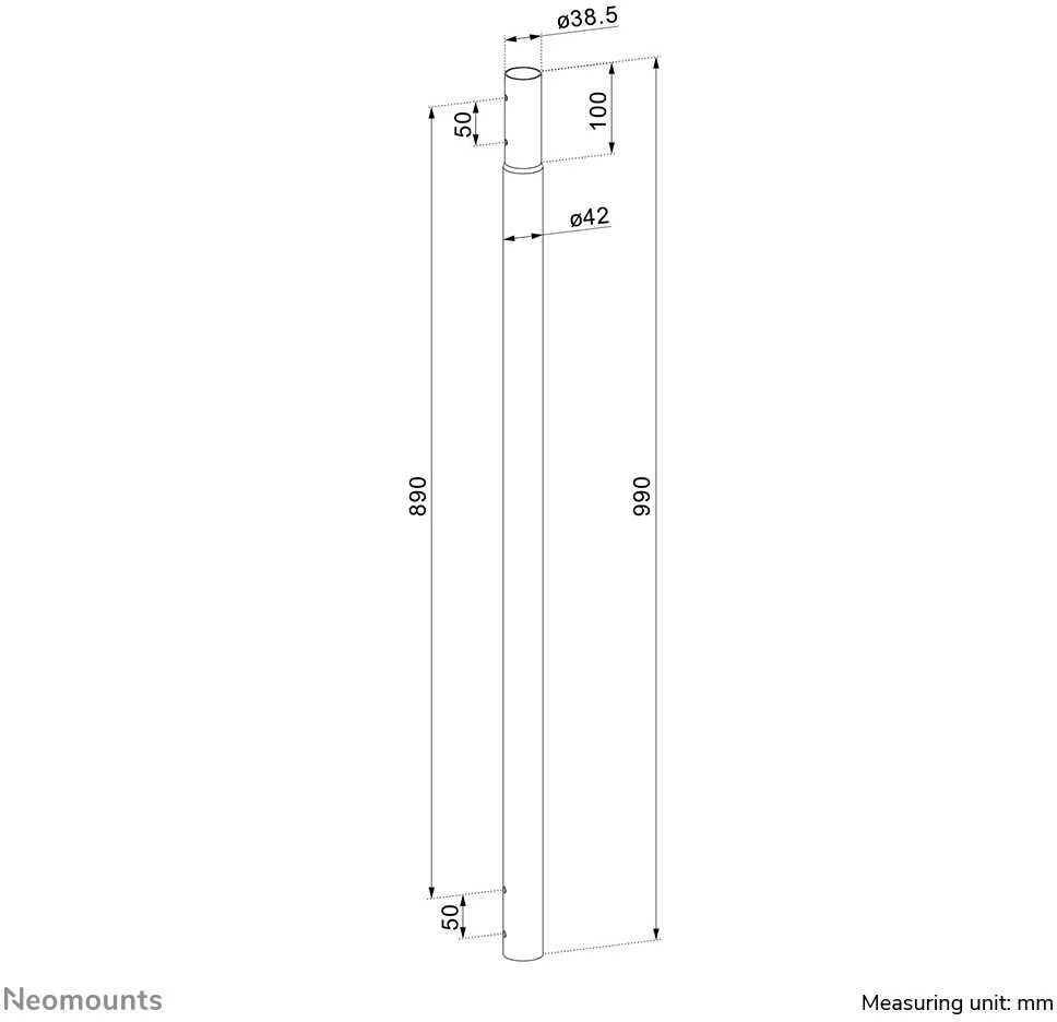 Laikiklis NEOMOUNTS pratęsimo stiebas, skirtas CL25-540/550BL1 PROJEKTORIAUS LUBŲ MONTAVIMUI (IŠPLĖTINTAS AUKŠTIS 89 CM)