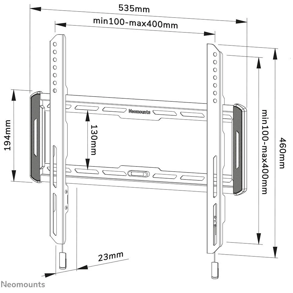 Laikiklis NEOMOUNTS BY NEWSTAR SCREEN WALL MOUNT (FIXED, ULTRA THIN, VESA 400X400)