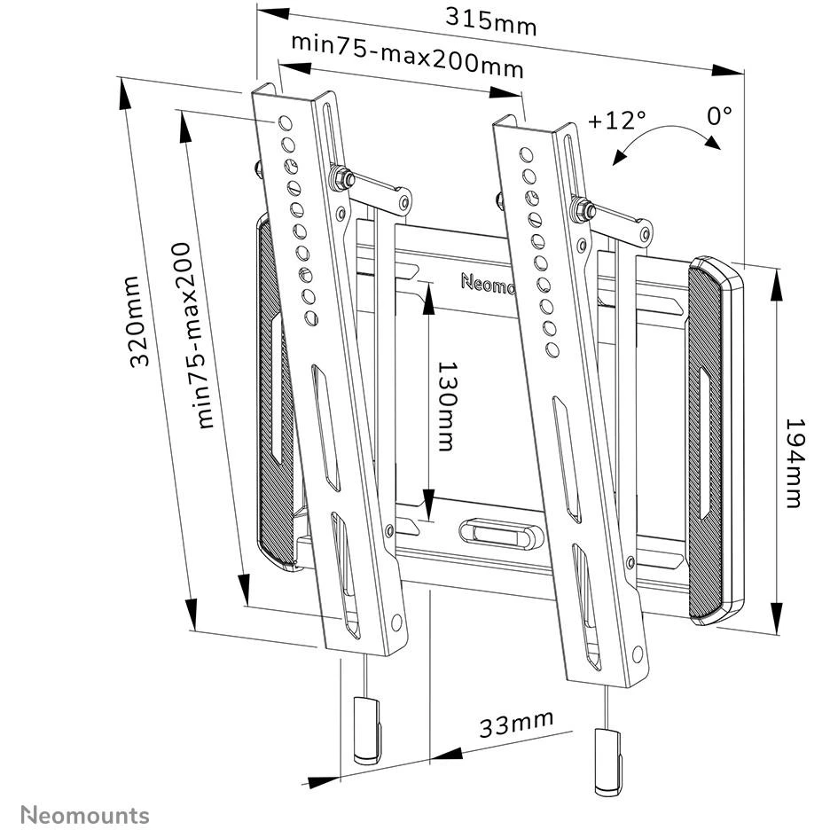 Laikiklis NEOMOUNTS BY NEWSTAR SCREEN WALL MOUNT (TILT, VESA 200X200)