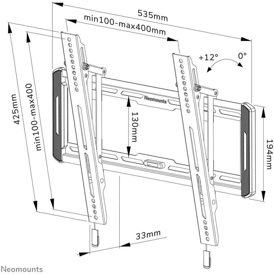 Laikiklis NEOMOUNTS BY NEWSTAR SCREEN WALL MOUNT (TILT, VESA 400X400)