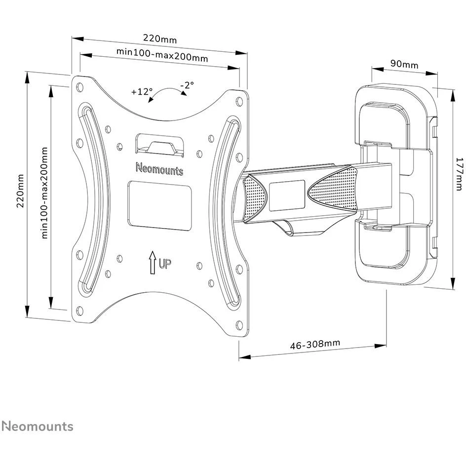 Laikiklis NEOMOUNTS BY NEWSTAR SCREEN WALL MOUNT (FULL MOTION, 2 PIVOTS, VESA 200X200)