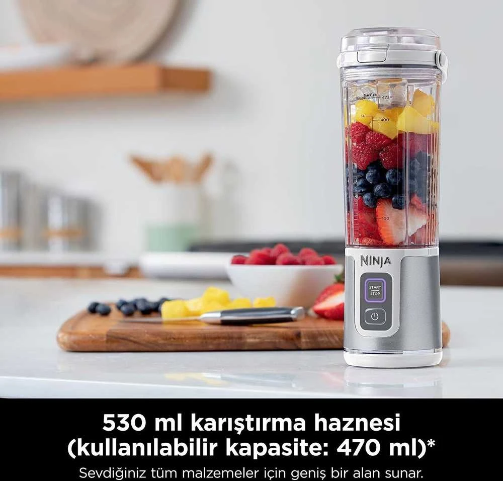 Ninja Blast belaidis nešiojamasis maišytuvas - Baltos spalvos (BC151EUWH)