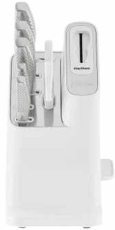 Ninja Kitchen StaySharp nerūdijančio plieno 6 dalių peilių rinkinys + baltas peilių laikymo blokas - K62006EUWH