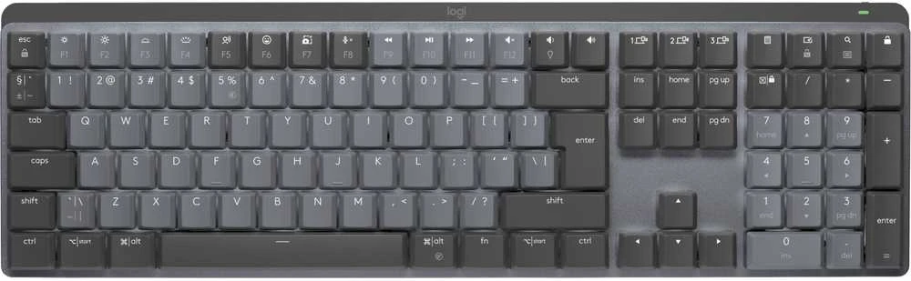 Belaidė klaviatūra Logitech MX MECHANICAL, išdėstymas: US tarptautinis (Qwerty), "Tactile Quiet", pilkos spalvos
