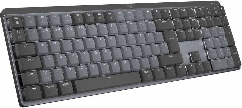 Belaidė klaviatūra Logitech MX MECHANICAL, išdėstymas: US tarptautinis (Qwerty), "Tactile Quiet", pilkos spalvos