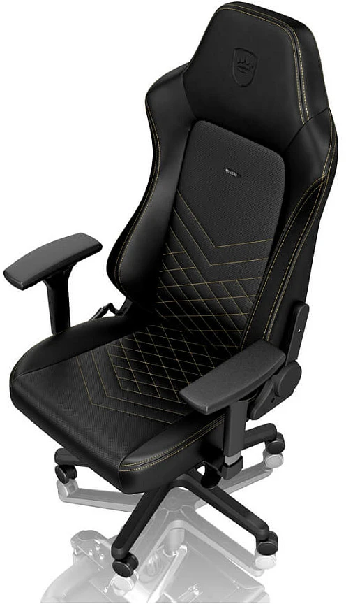 Žaidimų kėdė Noblechairs HERO PU-Leather Gaming Chair, Juoda-auksinė