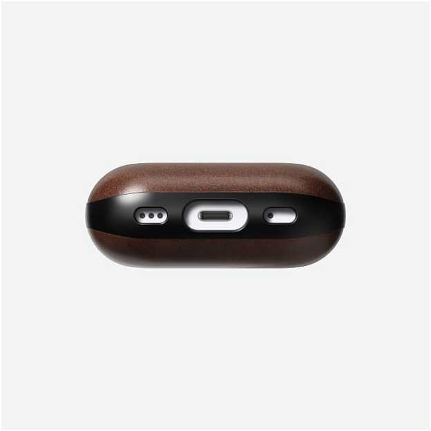 Nomad modernus dėklas AirPods Pro 2 ausinėms, rudos odos