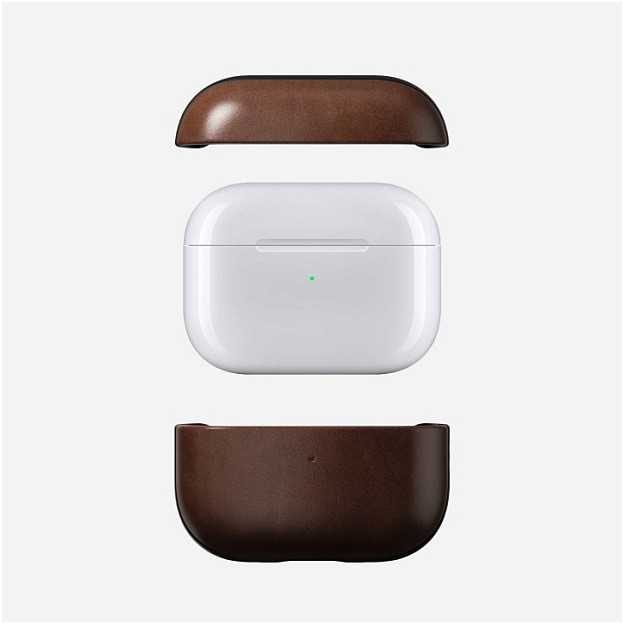 Nomad modernus dėklas AirPods Pro 2 ausinėms, rudos odos
