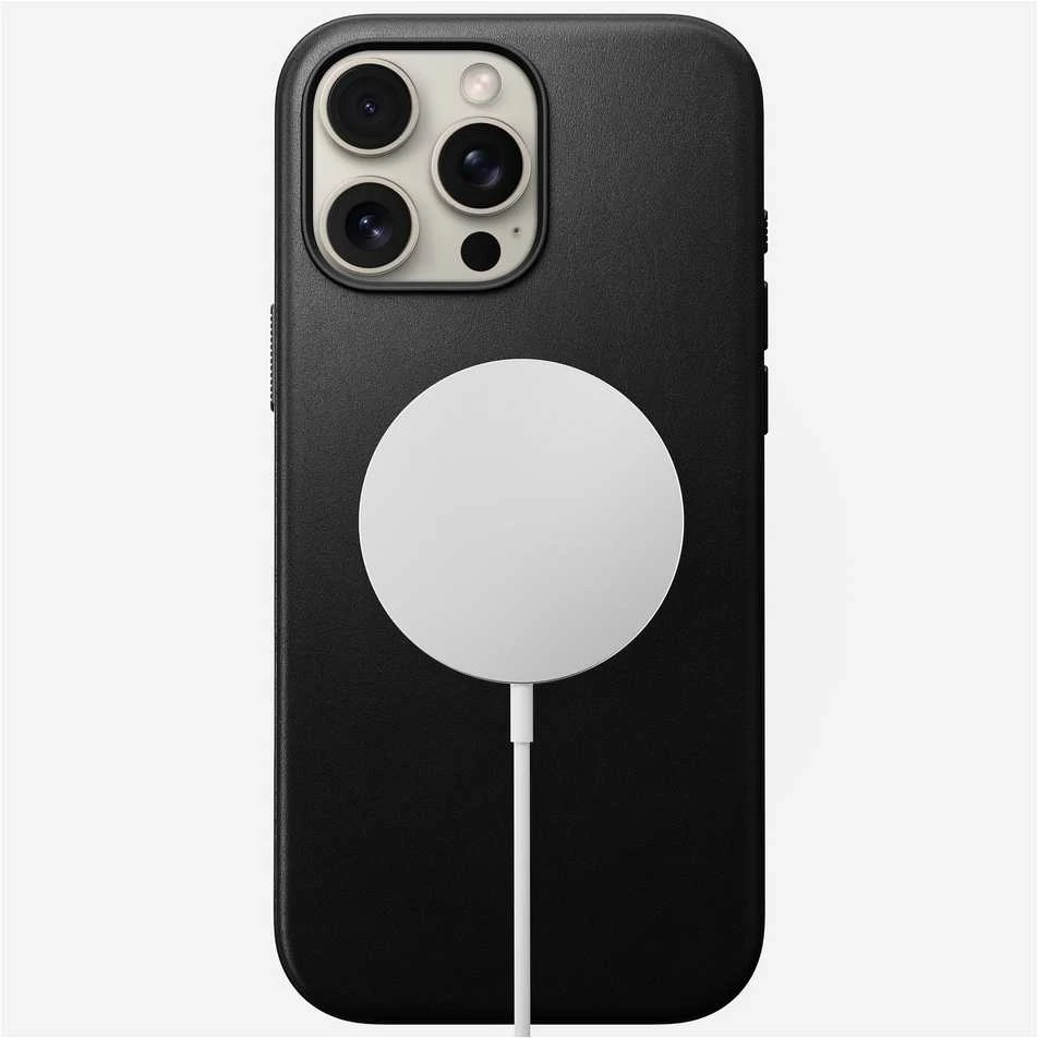 Dėklas Nomad Modern Leather case, juodas - iPhone 16 Pro Max