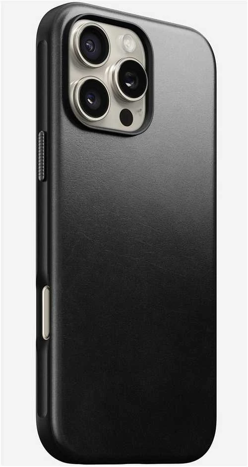 Nomad Modern Odinis dėklas, juodas, iPhone 16 Pro Max | Horween