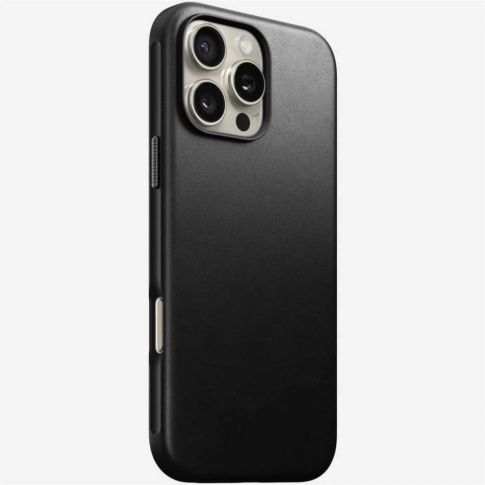 Dėklas Nomad Modern Leather case, juodas - iPhone 16 Pro Max