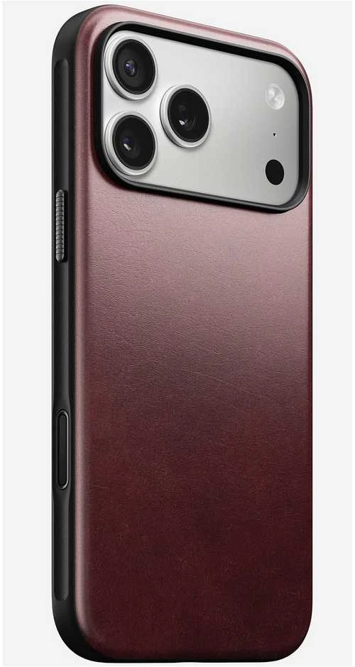 Nomad Modern Odinis dėklas, burgundy (Horween) - iPhone 17 Pro Max