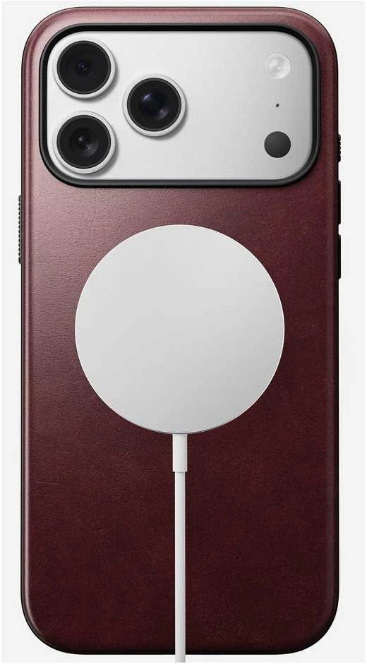 Nomad Modern Odinis dėklas, burgundy (Horween) - iPhone 17 Pro Max