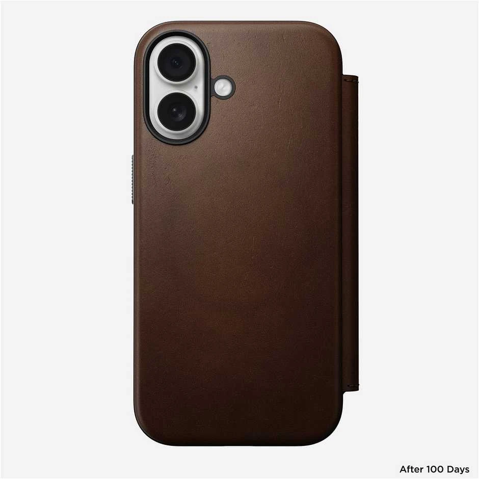 „Nomad Modern“ odinis dėklas, rudas – „iPhone 17“