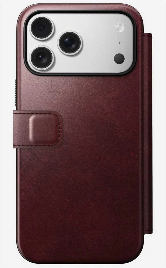 „Nomad Modern“ odinis dėklas, bordo spalvos („Horween“) – „iPhone 17 Pro Max“