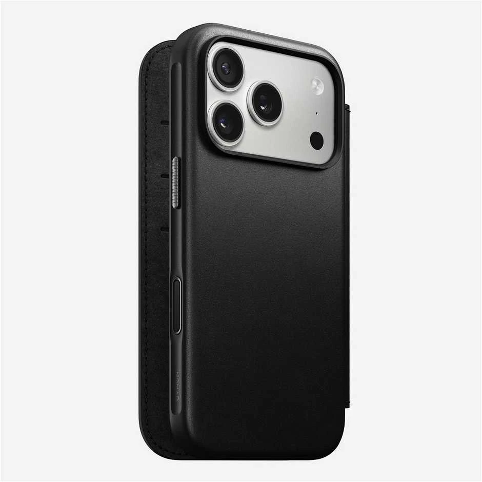 Dėklas Nomad Modern Leather Folio, juodas - iPhone 17 Pro
