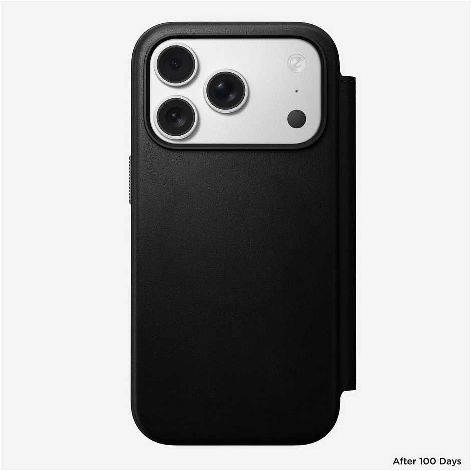 Dėklas Nomad Modern Leather Folio, juodas - iPhone 17 Pro