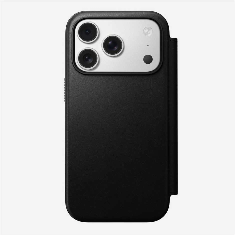 Dėklas Nomad Modern Leather Folio, juodas - iPhone 17 Pro