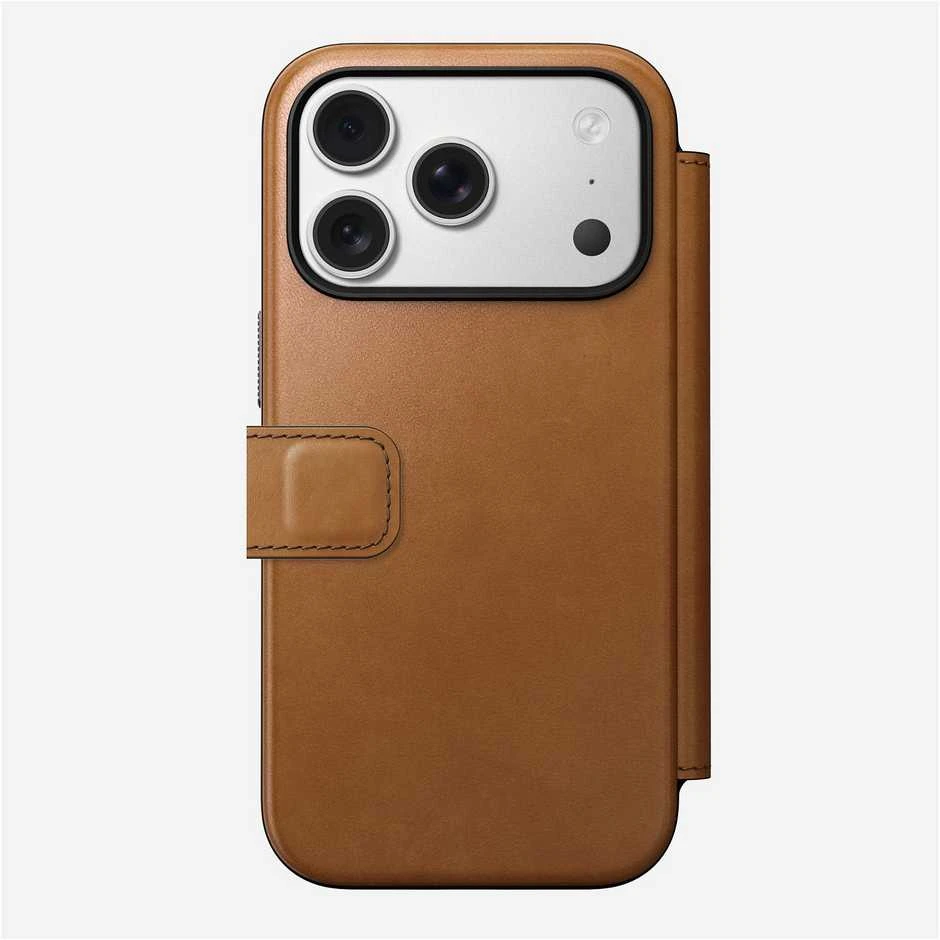Dėklas Nomad Modern Leather Folio, english tan - iPhone 17 Pro