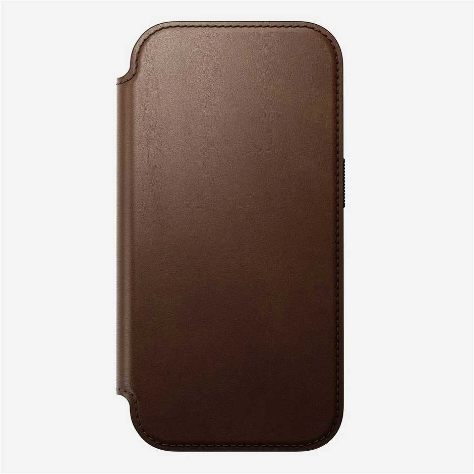 Dėklas Nomad Modern Leather Folio, ruda - iPhone 17 Pro