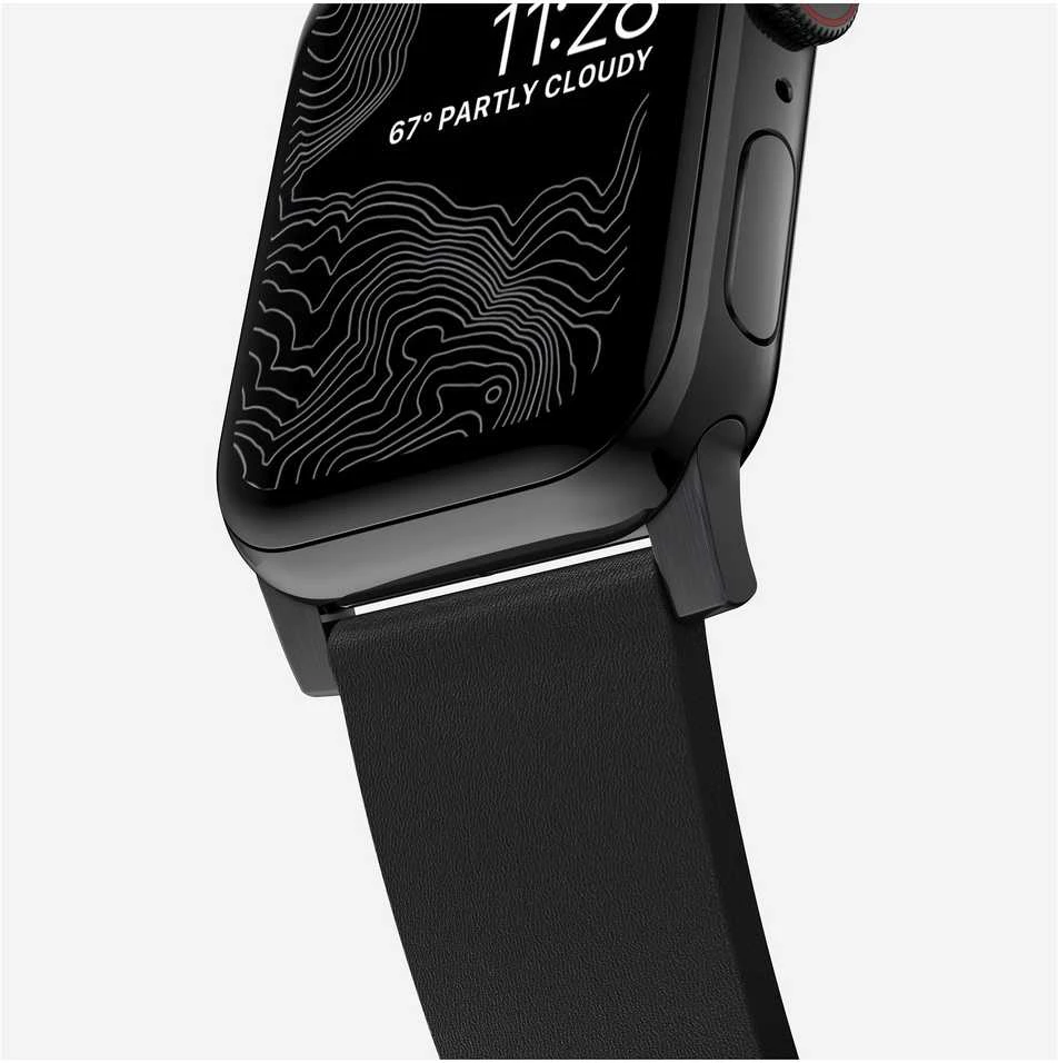 Išmaniojo laikrodžio Apple odinis dirželis, Juodos spalvos, 42/44mm
