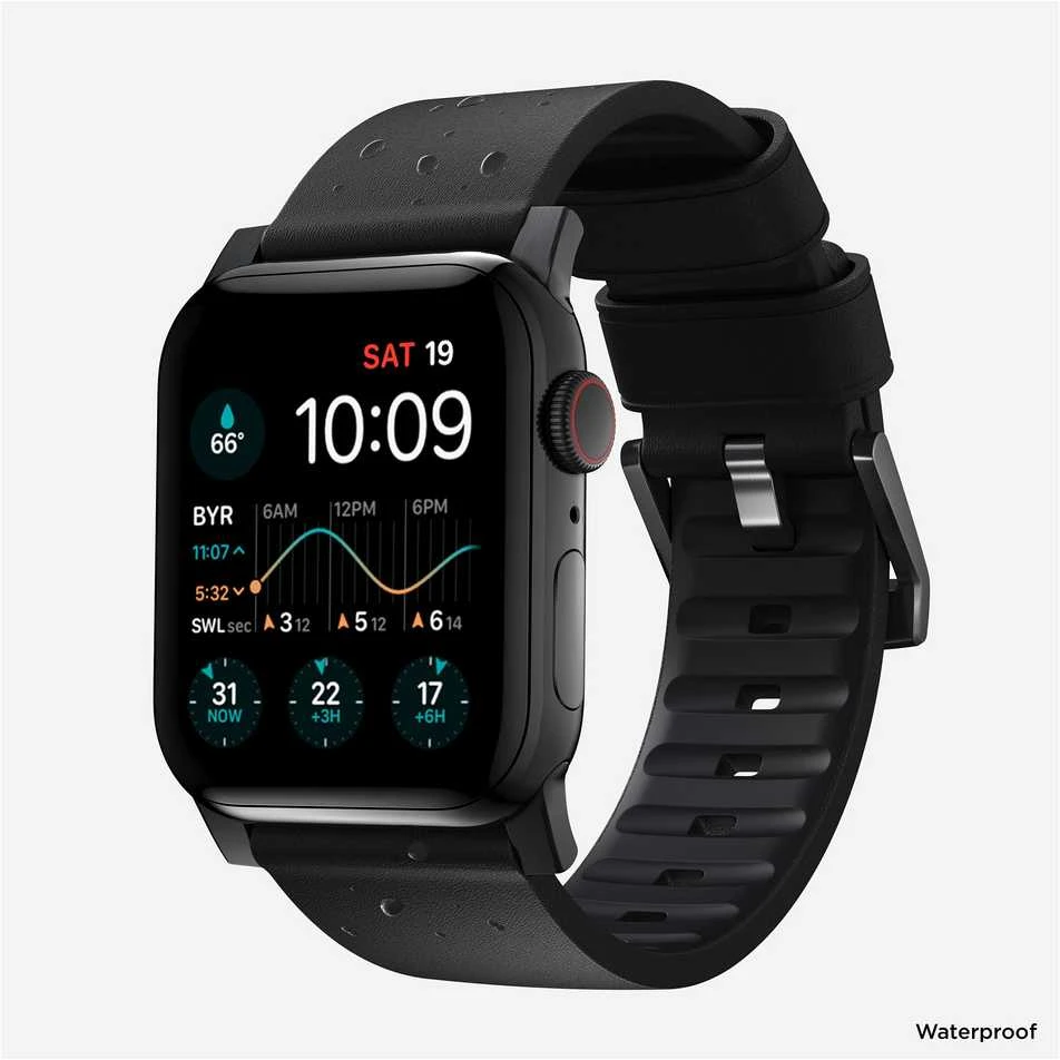 Išmaniojo laikrodžio Apple odinis dirželis, Juodos spalvos, 42/44mm