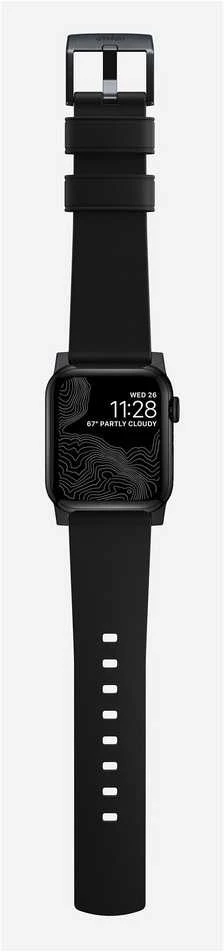 Išmaniojo laikrodžio Apple odinis dirželis, Juodos spalvos, 42/44mm