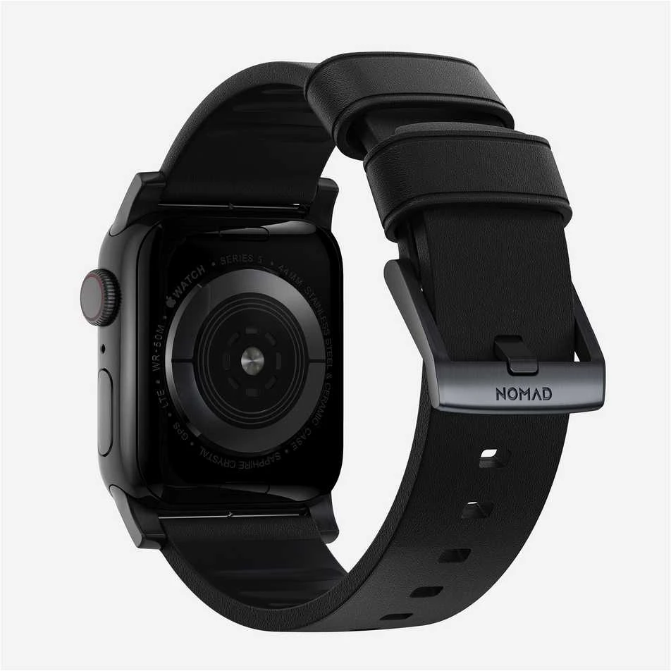Išmaniojo laikrodžio Apple odinis dirželis, Juodos spalvos, 42/44mm