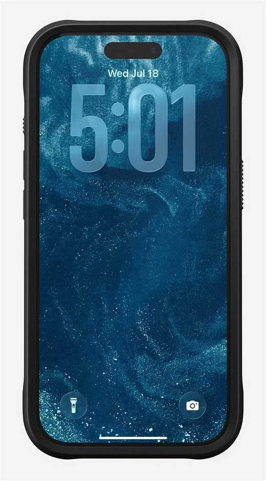 Dėklas Nomad Rugged Odinis dėklas, juodas (Horween) - iPhone 17 Pro
