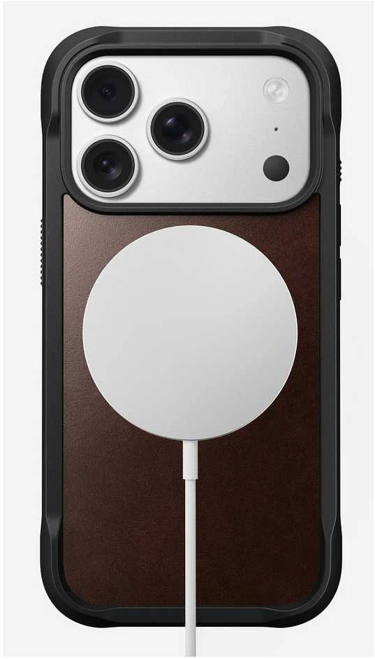 Dėklas Nomad Rugged Odinis dėklas, rustic ruda (Horween) - iPhone 17 Pro