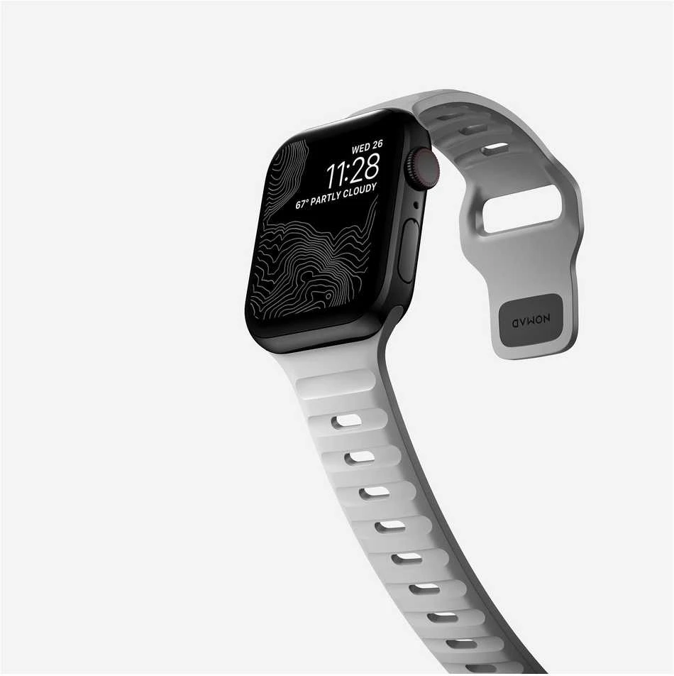 Apyrankė Nomad Sport Strap S/M, pilkas - Apple Watch 42mm/41mm/40mm/38mm