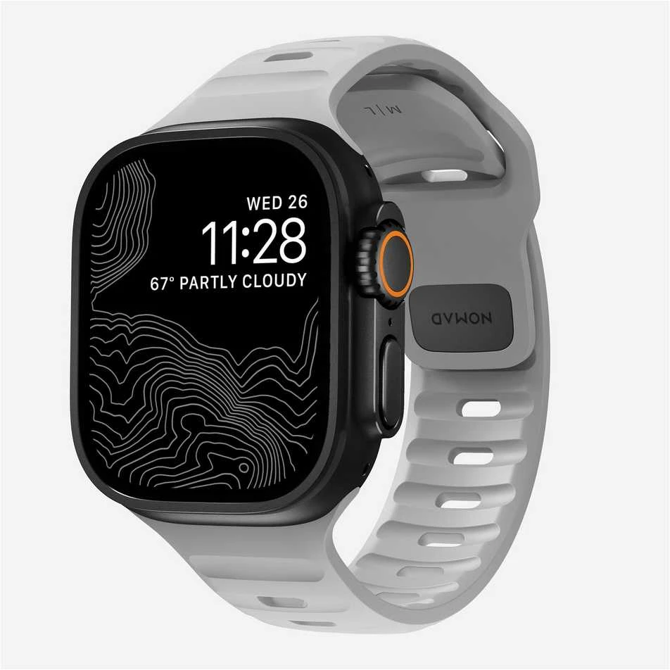 Apyrankė Nomad Sport Strap M/L, pilkas - Apple Watch 49mm/46mm/45mm/44mm/42mm