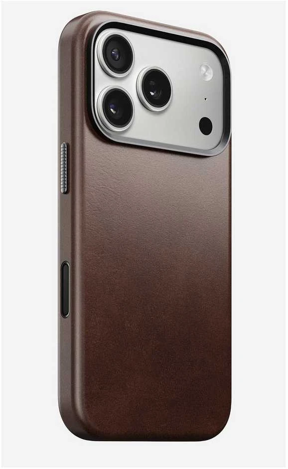 Dėklas Nomad Traditional Odinis dėklas, rustic ruda (Horween) - iPhone 17 Pro