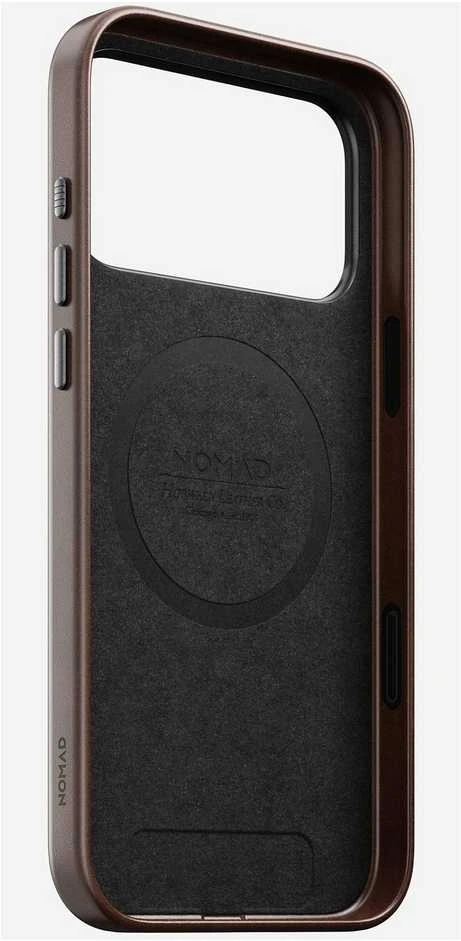 Nomad Traditional Odinis dėklas, rustic ruda (Horween) - iPhone 17 Pro Max