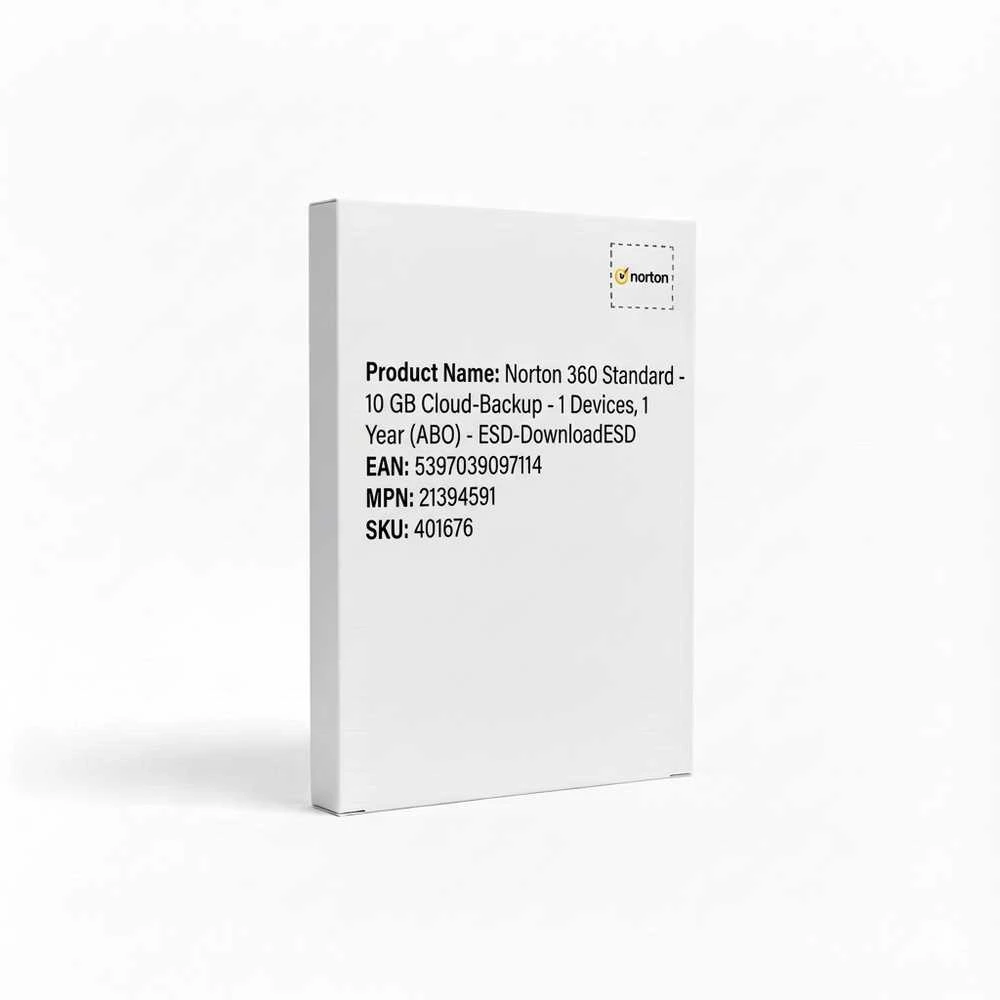 Nortonlifelock „Symantec Norton 360 Standard 1“ įrenginys, 1 metai, 10 GB MD – būkite pirmieji – ESD